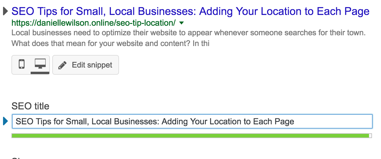 Using the Yoast Plugin for your small business location SEO